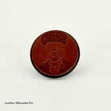 Peaky Leather Silhouette Pin