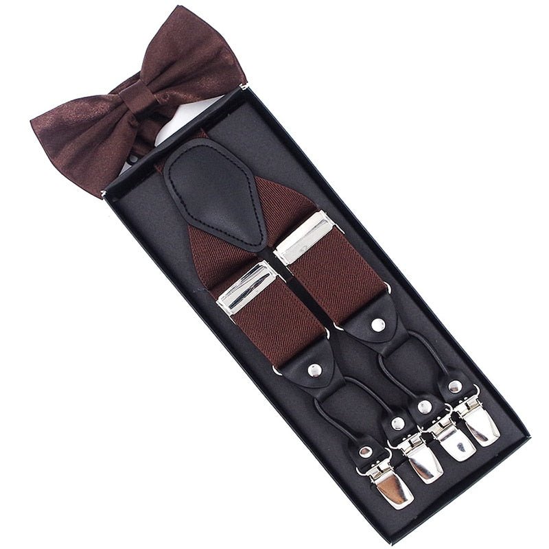 Arthur's Bow Tie and Suspenders Set - Peaky Hat - Picked by Peaky Hat - Brown - 