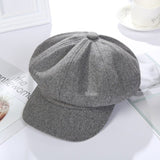 New Women Woolen Newsboy Hat - Peaky Hat - Picked by Peaky Hat - Dark Grey - 