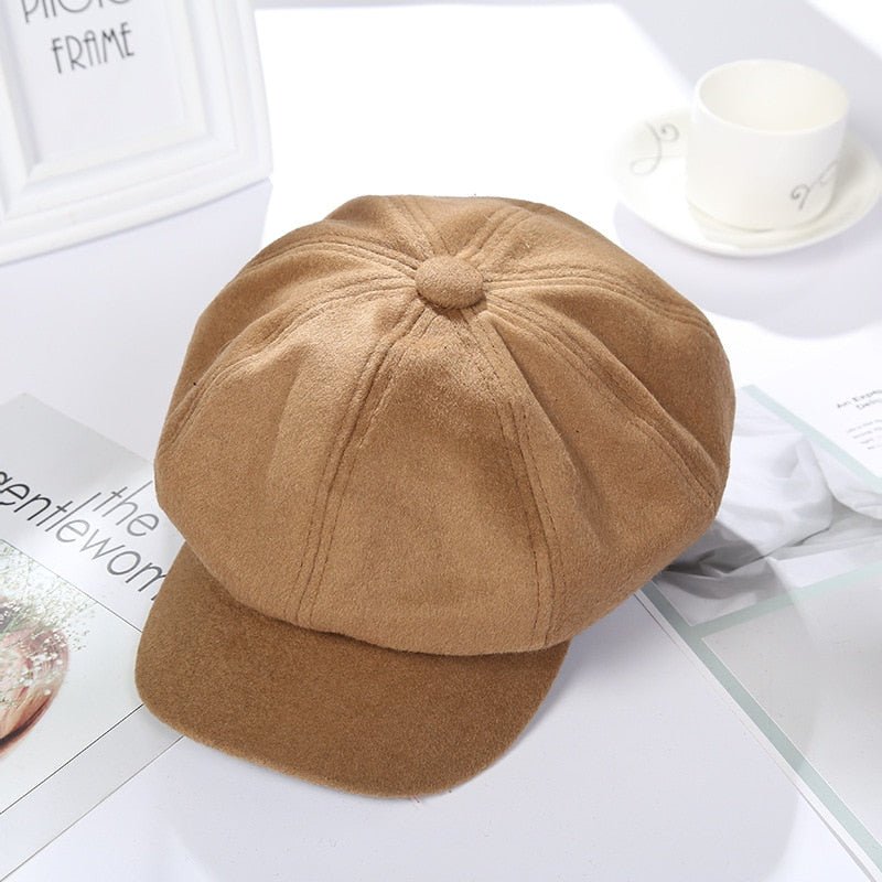 New Women Woolen Newsboy Hat - Peaky Hat - Picked by Peaky Hat - Khaki - 