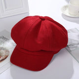 New Women Woolen Newsboy Hat - Peaky Hat - Picked by Peaky Hat - Red - 