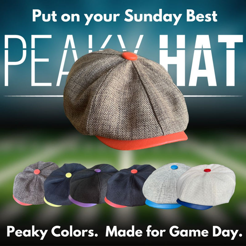 Peaky Colors - Peaky Hat - Made by Peaky Hat - Blue on Gray Fabric - 