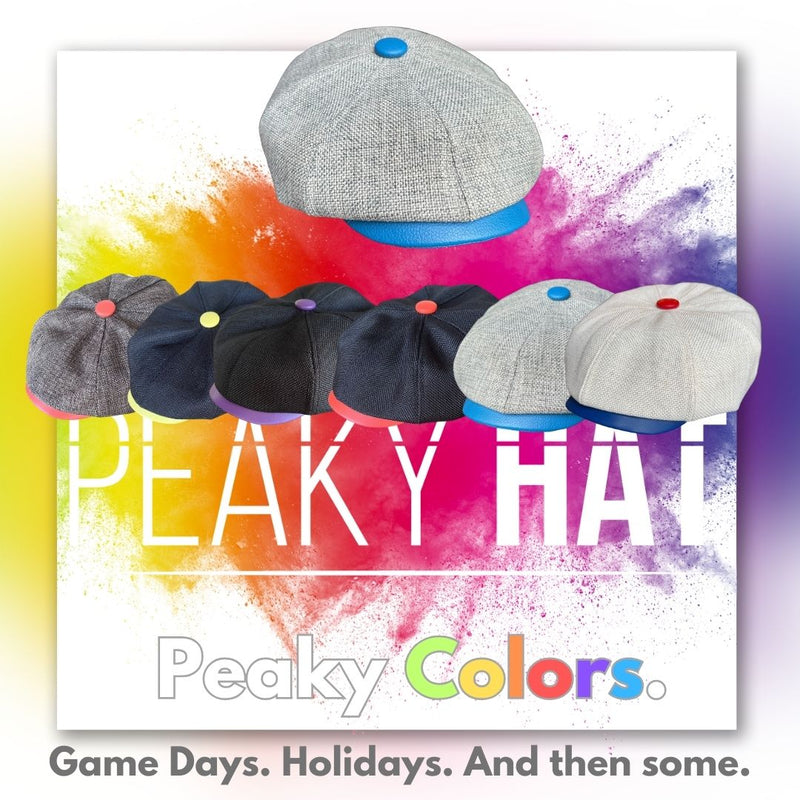 Peaky Colors - Peaky Hat - Made by Peaky Hat - Blue on Gray Fabric - 